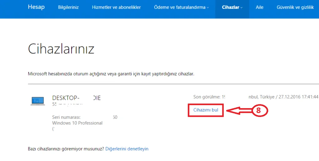 windows 10 cihazımı bul 6 - Windows 10'da Cihazımı Bul Özelliği Nasıl Aktif Edilir? (Resimli Anlatım)