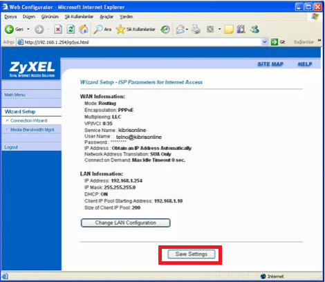 7 10 - ZyXEL Prestige 661HW-61 Modem Kurulumu (Resimli Anlatım)