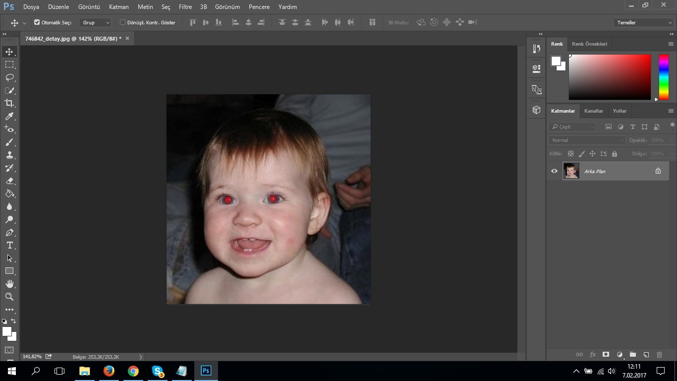 photoshop cc kirmizi goz duzeltme 01 - Photoshop CC ile Fotoğraflardaki 'Kırmızı Göz' Durumunu Düzeltme (Resimli Anlatım)