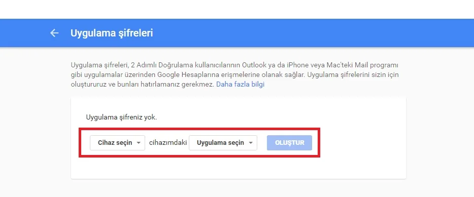 gmaile uygulama tanımlama 2 - Gmail Hesabında Uygulamaya Özel Şifre Nasıl Oluşturulur? (Resimli Anlatım)