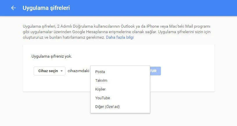 gmaile uygulama tanımlama 4 - Gmail Hesabında Uygulamaya Özel Şifre Nasıl Oluşturulur? (Resimli Anlatım)