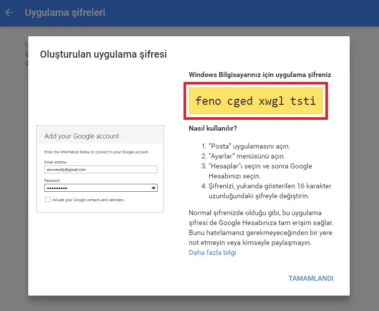 gmaile uygulama tanımlama 6 - Gmail Hesabında Uygulamaya Özel Şifre Nasıl Oluşturulur? (Resimli Anlatım)