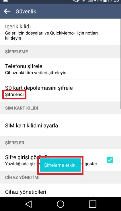 hafıza kartı şifreleme 8 - LG Akıllı Telefonlarda Hafıza Kartı Nasıl Şifrelenir? (Resimli Anlatım)