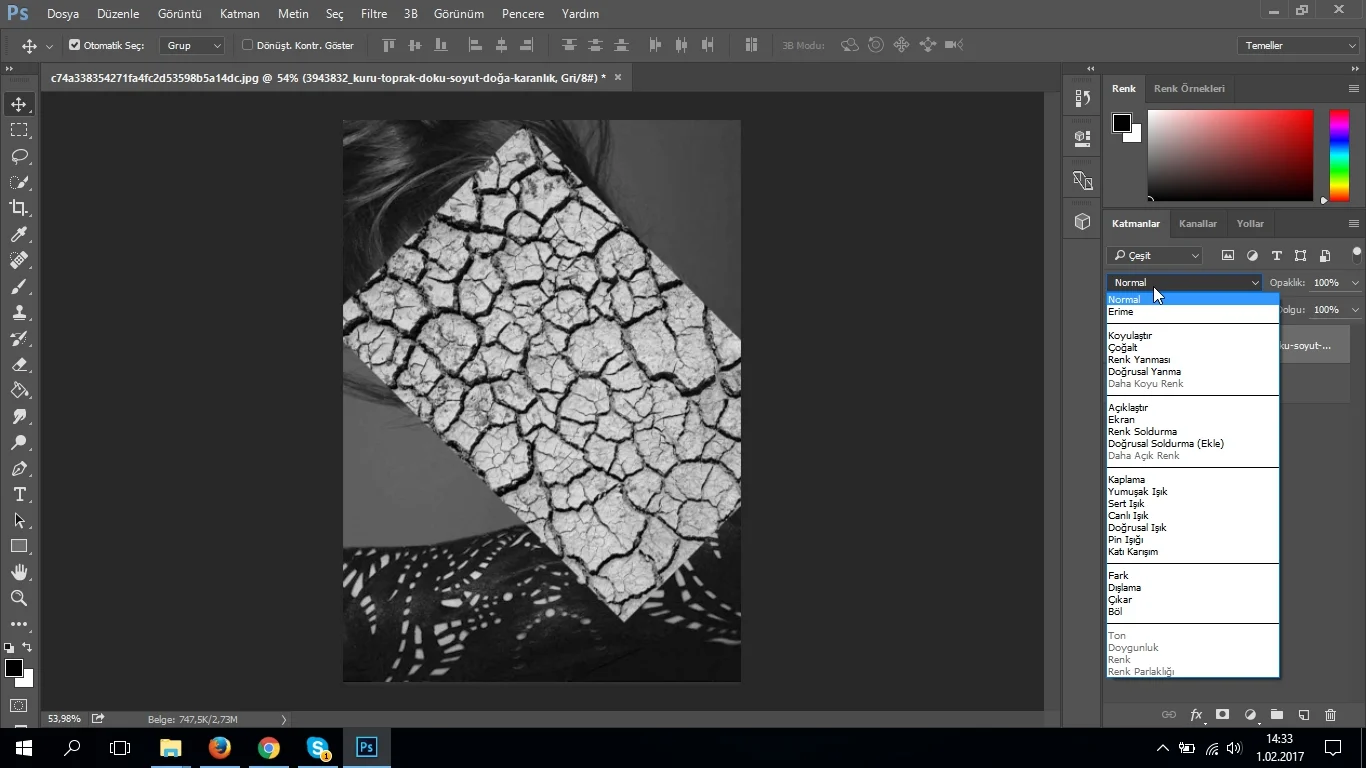 photoshop cc dokular ve karisimlar 03 - Photoshop CC 'Doku' ve 'Karışım' Kullanımı Nasıl Yapılır? (Resimli Anlatım)