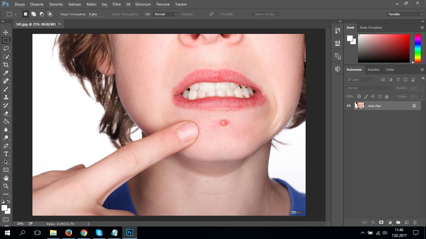 photoshop cc yuzdeki lekeler nasil temizlenir 01 - Photoshop CC ile Yüzdeki Lekeler Nasıl Temizlenir? (Resimli Anlatım)