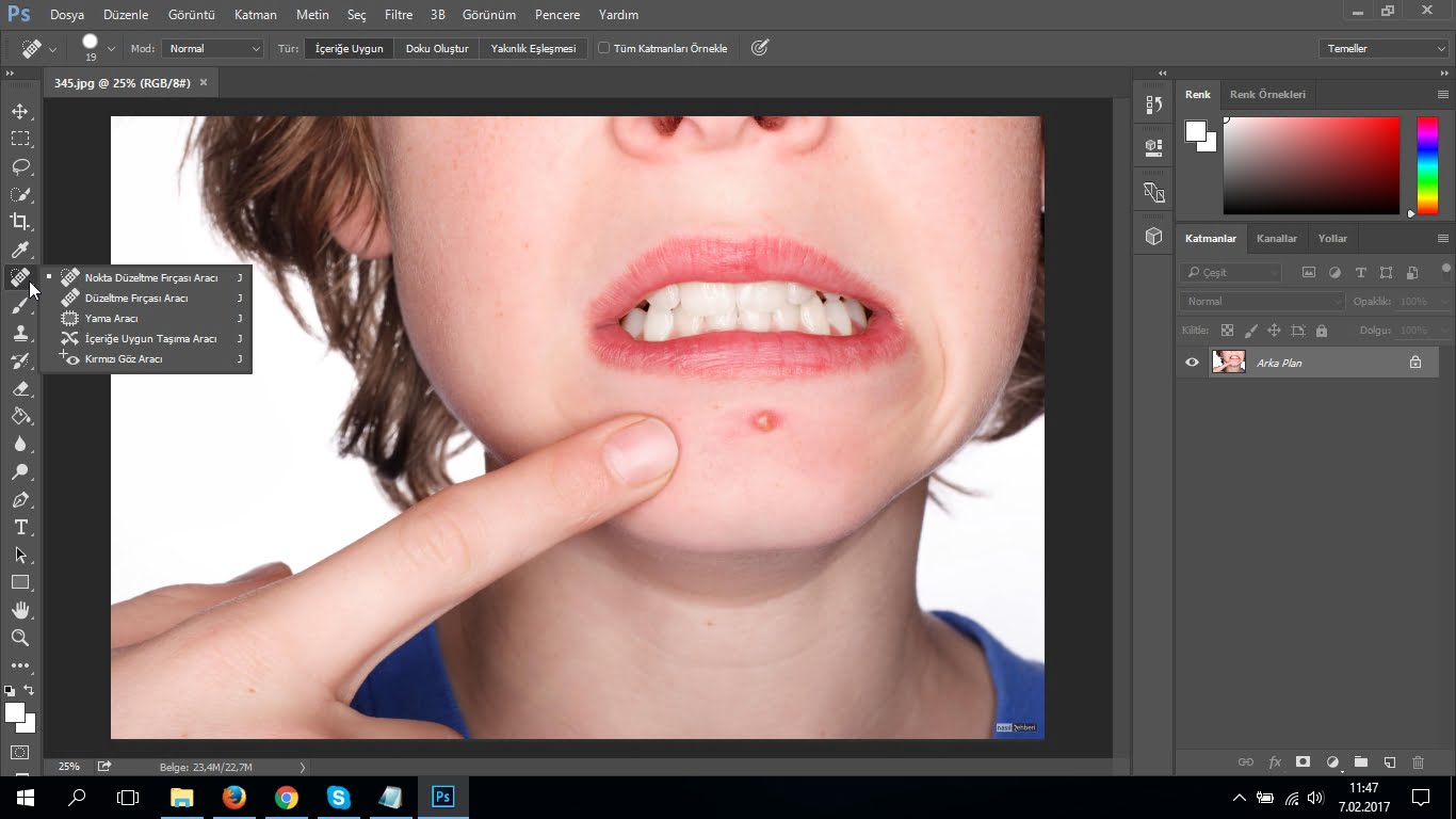 photoshop cc yuzdeki lekeler nasil temizlenir 02 - Photoshop CC ile Yüzdeki Lekeler Nasıl Temizlenir? (Resimli Anlatım)