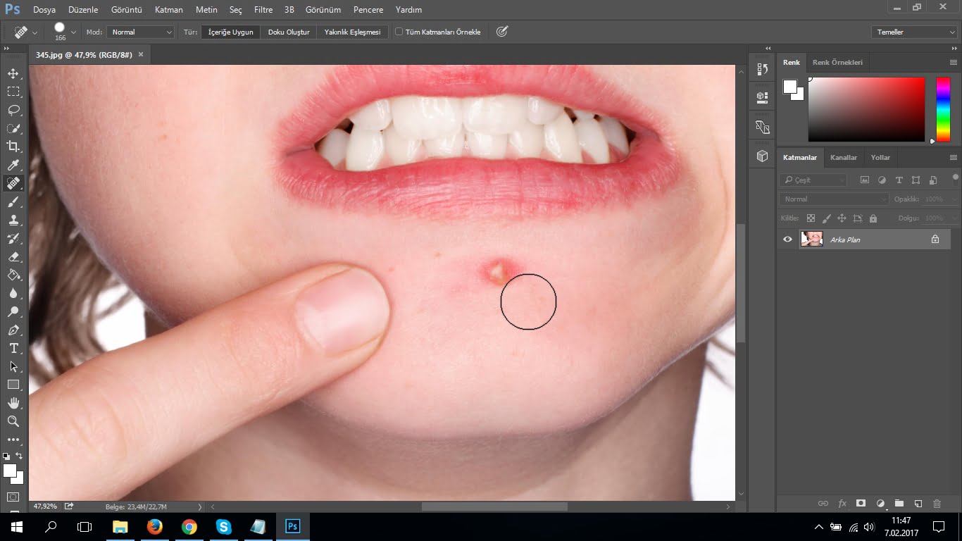 photoshop cc yuzdeki lekeler nasil temizlenir 03 - Photoshop CC ile Yüzdeki Lekeler Nasıl Temizlenir? (Resimli Anlatım)