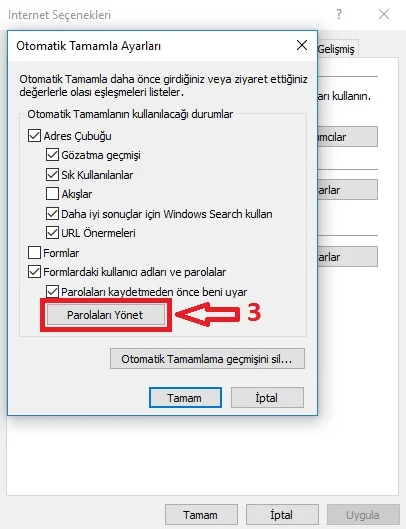 internet explorerda şifrelere ulaşma 3 - Internet Explorer’da Kayıtlı Şifrelere Nasıl Ulaşılır? (Resimli Anlatım)