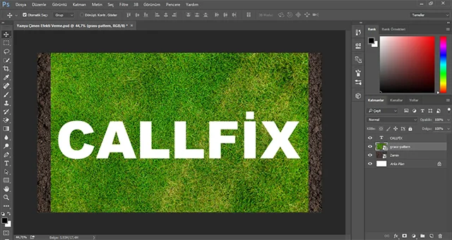 yaziya cimen efekti verme 01 - Photoshop ile Yazıya Çimen Efekti Verme (Resimli Anlatım)