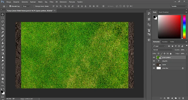 yaziya cimen efekti verme 02 - Photoshop ile Yazıya Çimen Efekti Verme (Resimli Anlatım)