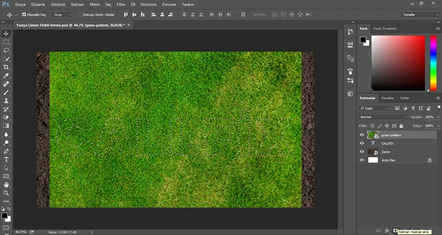 yaziya cimen efekti verme 03 - Photoshop ile Yazıya Çimen Efekti Verme (Resimli Anlatım)