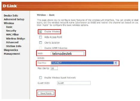 D Link DSL 2640U HW C1 Modem Kurulumu ve Kablosuz Ayarlar 12 - D-Link DSL-2640U HW C1' Modem Kurulumu ve Kablosuz Ayarlar (Resimli Anlatım)