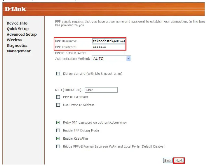 D Link DSL 2640U HW C1 Modem Kurulumu ve Kablosuz Ayarlar 6 - D-Link DSL-2640U HW C1' Modem Kurulumu ve Kablosuz Ayarlar (Resimli Anlatım)