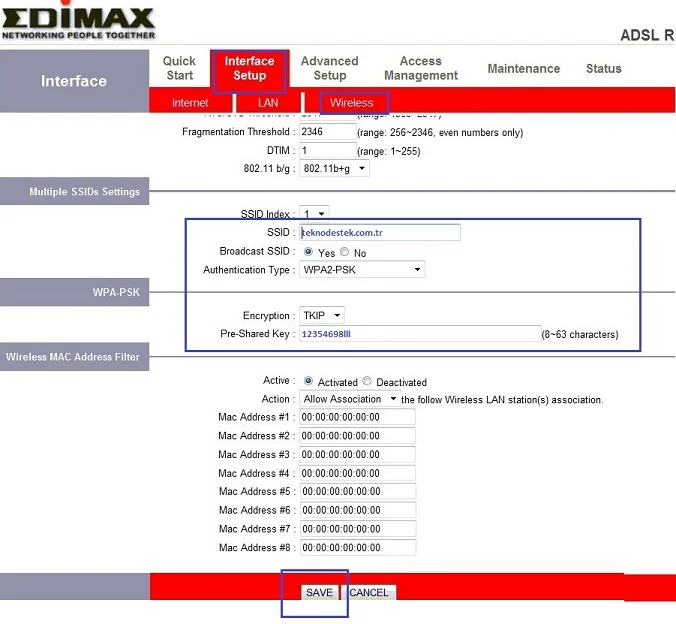 Edimax AR 7186WNA Modem Kurulumu ve Kablosuz Ayarlar 4 - Edimax AR-7186WNA Modem Kurulumu ve Kablosuz Ayarlar (Resimli Anlatım)