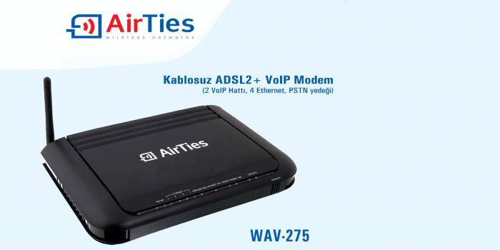 AIRTIES WAV 275v2 2 VOIP 4 PORT KABLOSUZ MODEM 44032844 0 - AirTies WAV-275' Modem Kurulumu ve Kablosuz Ayarlar (Resimli Anlatım)