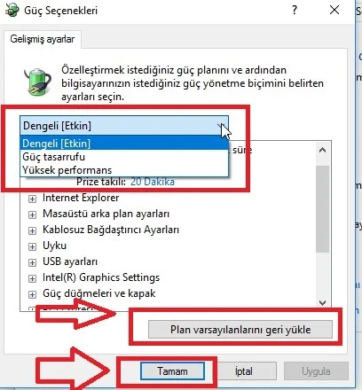Dizüstü Bilgisayarlarda Gelişmiş Güç Seçenekleri Ayarları 6 - Dizüstü Bilgisayarlarda 'Gelişmiş Güç Seçenekleri' Ayarları (Resimli Anlatım)