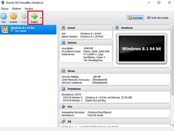 VirtualBox ile Windows Kurulum 9 1 - VirtualBox ile Sanal Windows İşletim Sistemi Nasıl Kurulur?