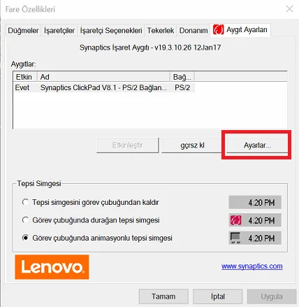 Mousepad Synaptics Sıfırlama 2 - Mousepad Sıfırlama Nasıl Yapılır? (Resimli Anlatım)