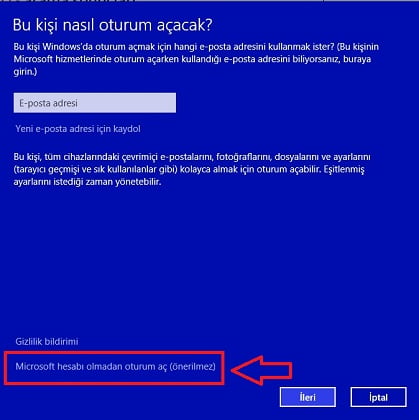 Windows 10 kısıtlı kullanıcı oluşturma