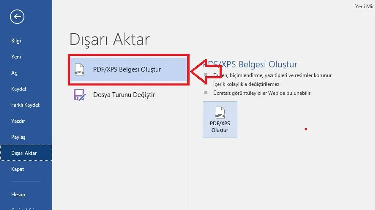 Word Belgesini PDFe Çevirme 3 - Word Belgesinin Bir Kısmını PDF’e Dönüştürme (Resimli Anlatım)