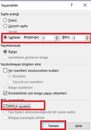 Word Belgesini PDFe Çevirme 5 - Word Belgesinin Bir Kısmını PDF’e Dönüştürme (Resimli Anlatım)