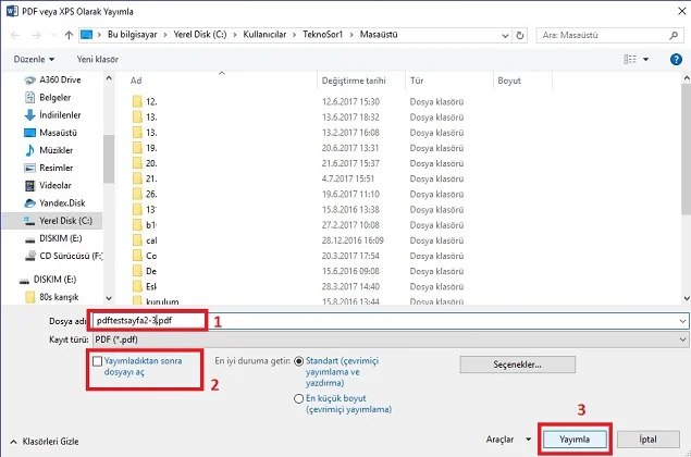 Word Belgesini PDFe Çevirme 6 - Word Belgesinin Bir Kısmını PDF’e Dönüştürme (Resimli Anlatım)