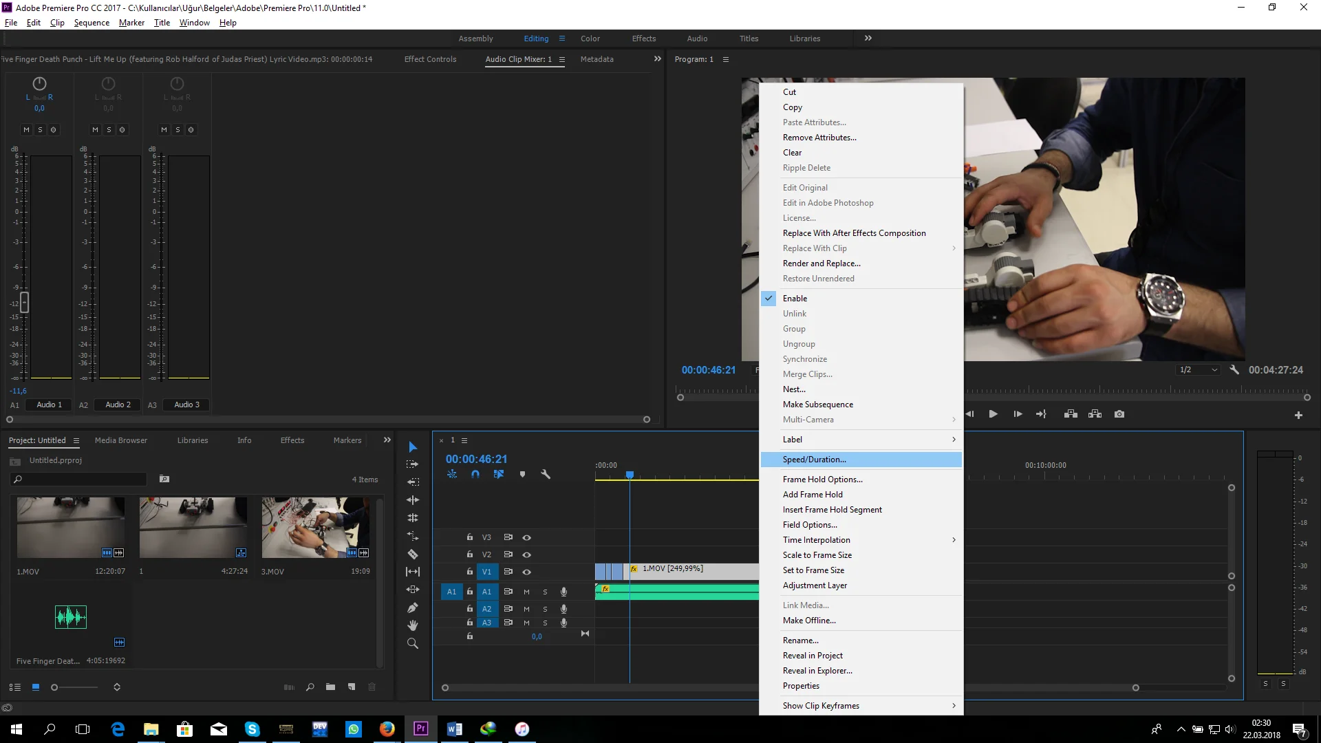 Adobe Premiere Pro ile Video Hızlandırma (Resimli Anlatım)