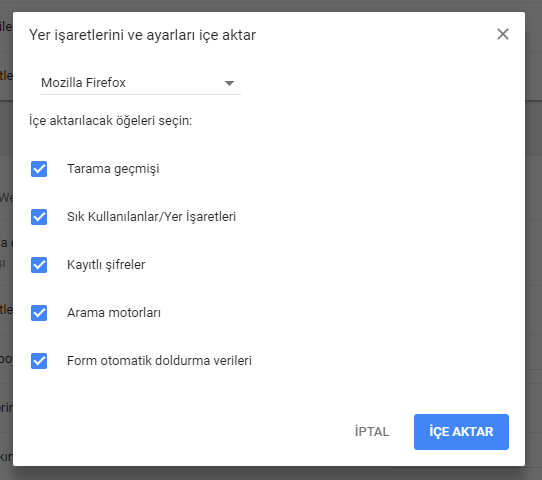 Firefox’tan Google Chrome’a Yer işaretleri Aktarma 4