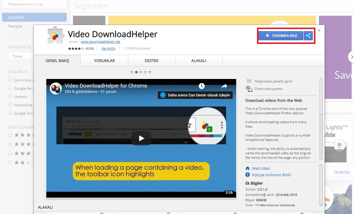 Google Chrome’da Video İndirme 2 - Google Chrome’da Video İndirme (Resimli Anlatım)