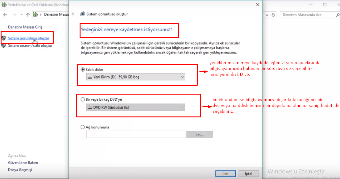 Windows 10’da Nasıl Yedek Alınır 3