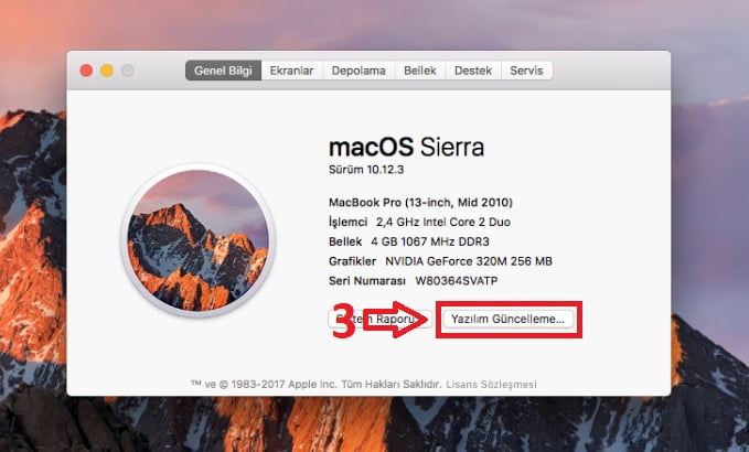 macOS işletim sistemi güncelleme 2