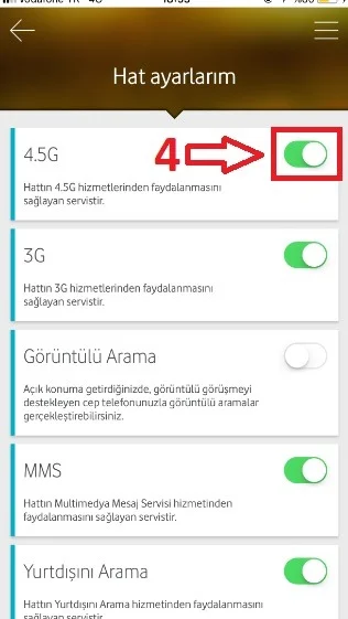 Vodafone Hatlarda Telekonferans ve 4.5G Ayarı Nasıl Aktifleştirilir 4 - Vodafone Hatlarda Telekonferans ve 4.5G Ayarı Nasıl Aktifleştirilir?