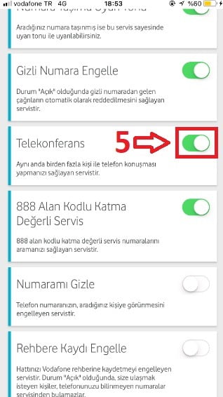 Vodafone Hatlarda Telekonferans ve 4.5G Ayarı Nasıl Aktifleştirilir 5