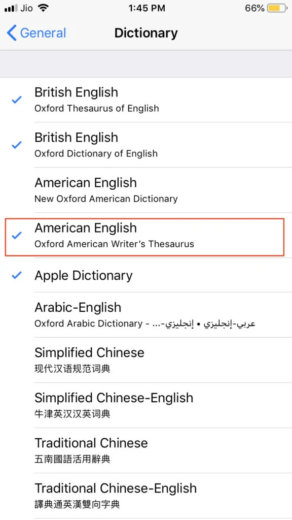 iOS 12de Thesaurusu Etkinleştirme 4 - iOS 12'de Thesaurus'u Nasıl Etkinleştirebilirsiniz?