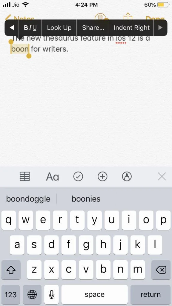 iOS 12de Thesaurusu Etkinleştirme 5 - iOS 12'de Thesaurus'u Nasıl Etkinleştirebilirsiniz?