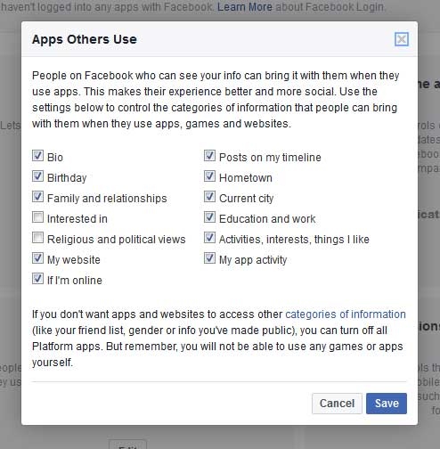Facebook API Platformunda Paylaşılan Kişisel Verileri Kısıtlama 3