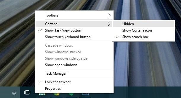Windows 10 Görev Çubuğunda Arama ve Görev Görünümünü Gizleme Nasıl Yapılır