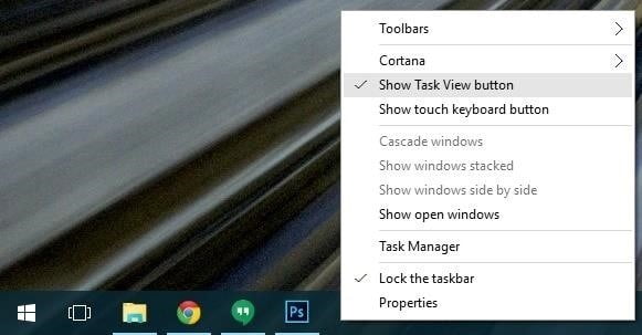 Windows 10 Görev Çubuğunda Arama ve Görev Görünümünü Gizleme Nasıl Yapılır 1