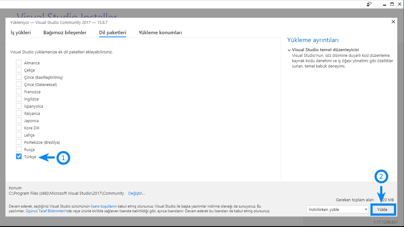 MS Visual Studio’da Dil Paketi Yükleme 5