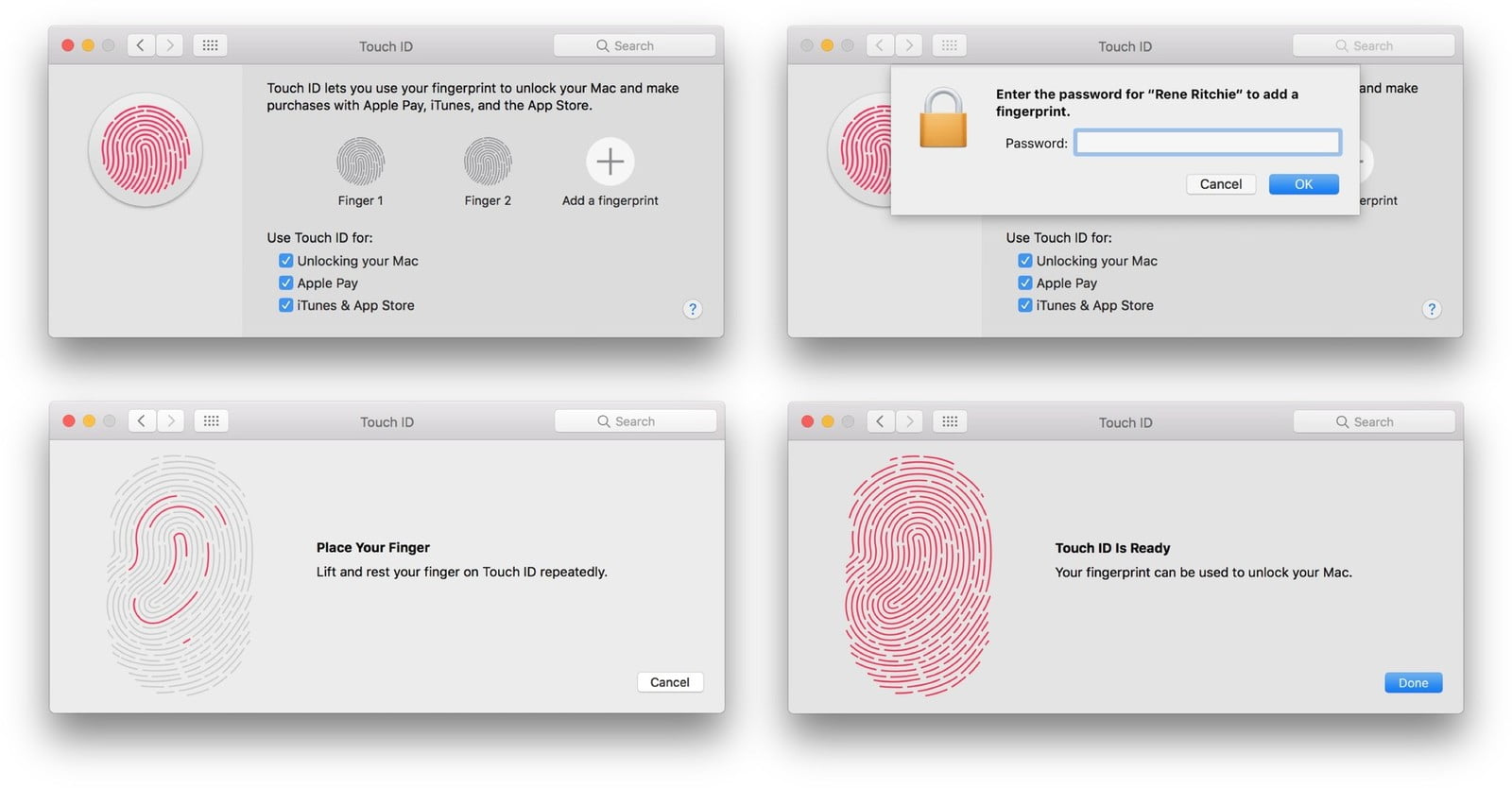MacBook Airde veya MacBook Proda Touch ID Ayarlama 3