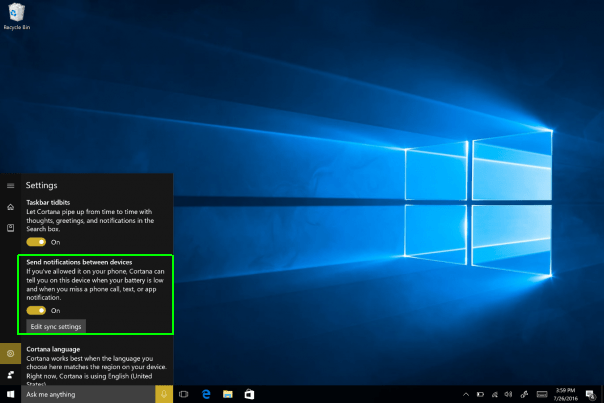 Windows 10da Cortana ile SMS Gönderme 6
