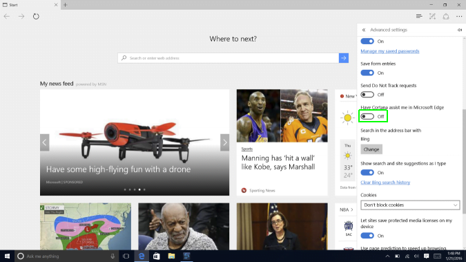 cortana edge 8 1 - Microsoft Edge'de Cortana Nasıl Aktif Edilir ve Kullanılır?