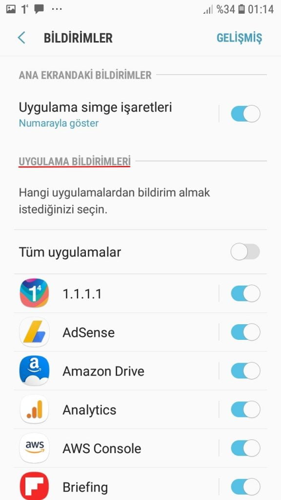 Androidde Uygulama Bildirimlerini Kapatma 3