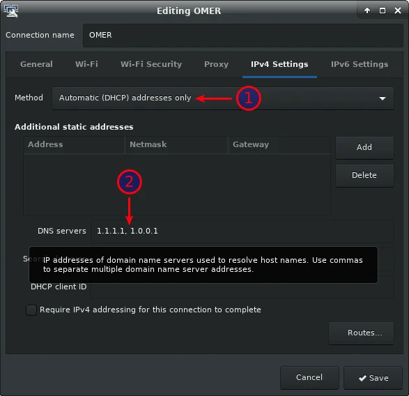 Linux XFCE Masaüstü Ortamında Statik IP ve DNS Ayarları 17 - Linux XFCE ve GNOME Masaüstü Ortamlarında Statik IP ve DNS Ayarları!