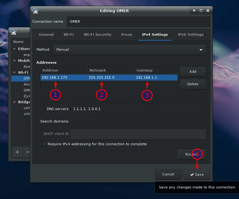 Linux XFCE Masaüstü Ortamında Statik IP ve DNS Ayarları 19 - Linux XFCE ve GNOME Masaüstü Ortamlarında Statik IP ve DNS Ayarları!