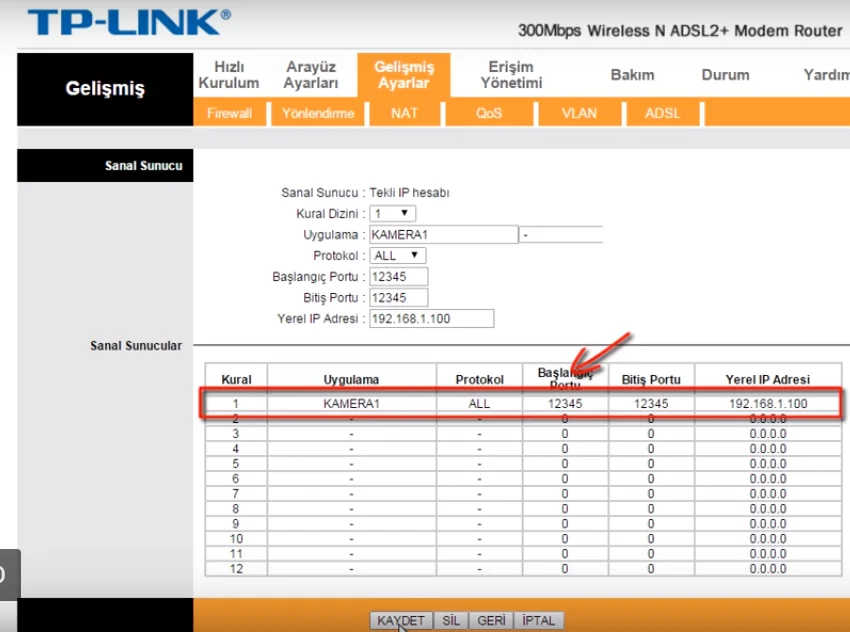 TP Link Modemlerde Port Yönlendirme 12 - TP-Link Modemlerde Port Yönlendirme Nasıl Yapılır?