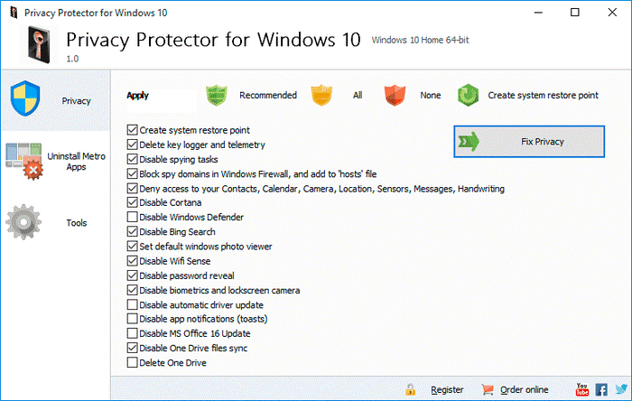 Windows 10 için En İyi Gizlilik Koruma Yazılımı 2