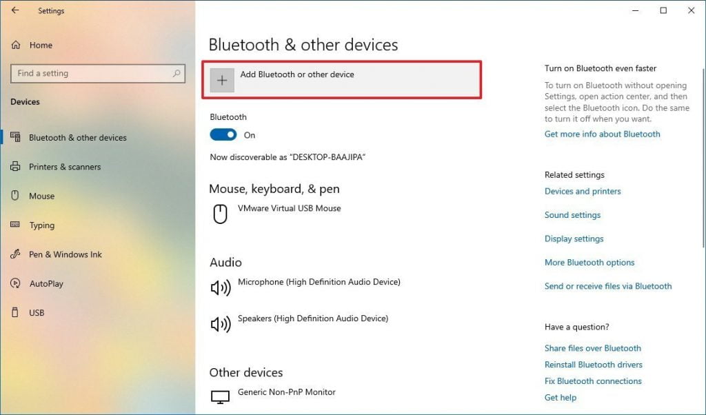 Windows 10da Ayarlar Uygulaması Kullanılarak Sisteme Cihaz Ekleme ve Kaldırma 1