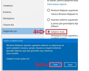 Windows Mağazası Dışından Uygulama Yükleme İzin Vermek 4