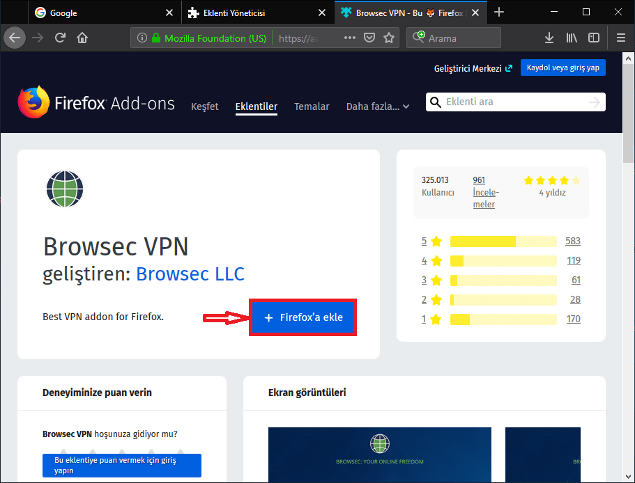 Browsec VPN Kurulumu 5